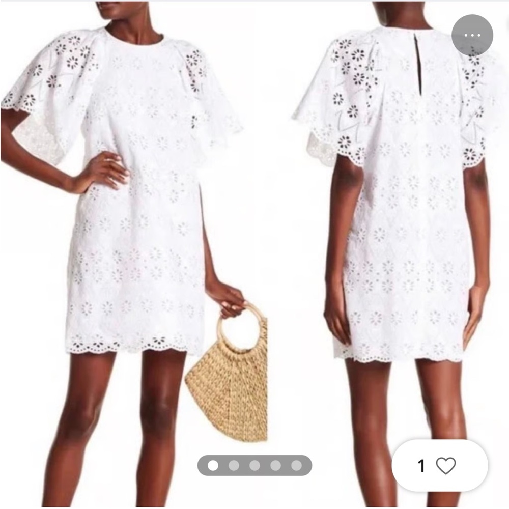 KATE SPADE Spice Things Up White Eyelet shift lightweight Dress Size XS